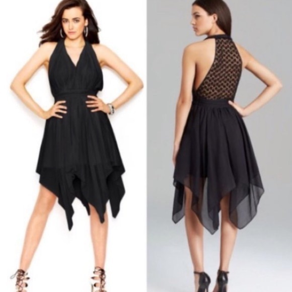 Guess crochet lace back handkerchief hem dress - Picture 14 of 15